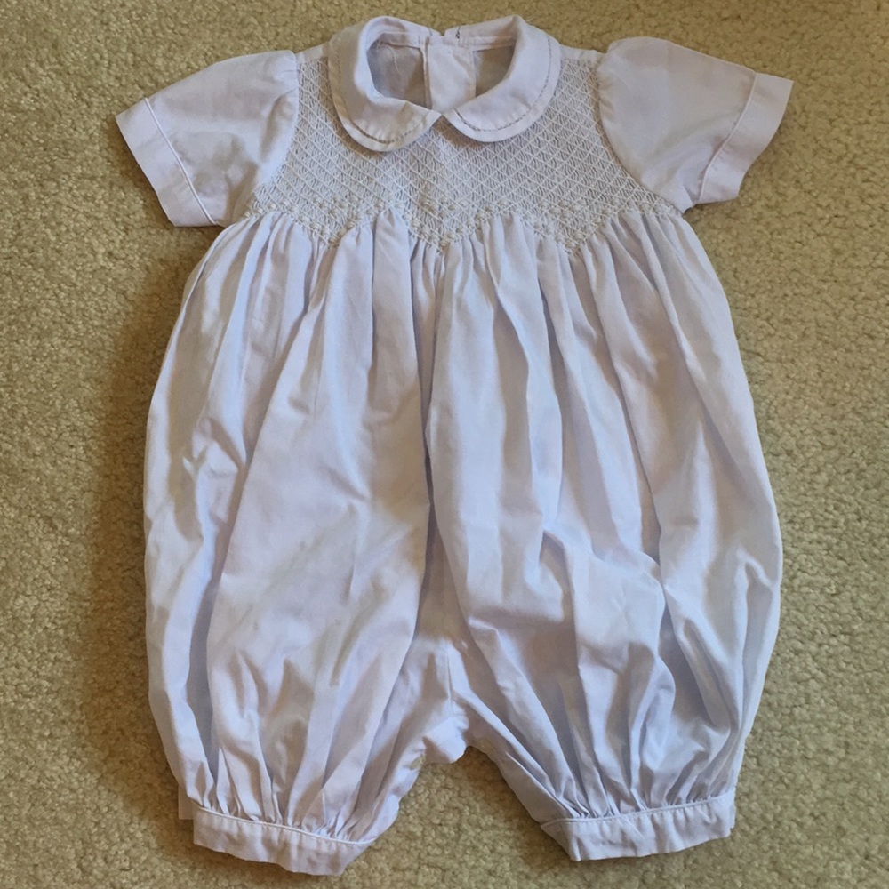 EUC smocked short sleeve one piece